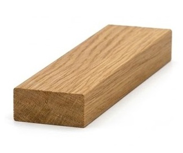 White Oak Modern Ungrooved Baserail For Bracket Glass